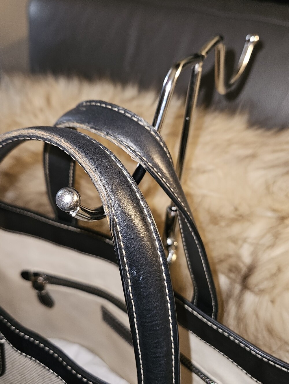 Burberry Canvas Tote with Black Trim - Picture 6 of 11